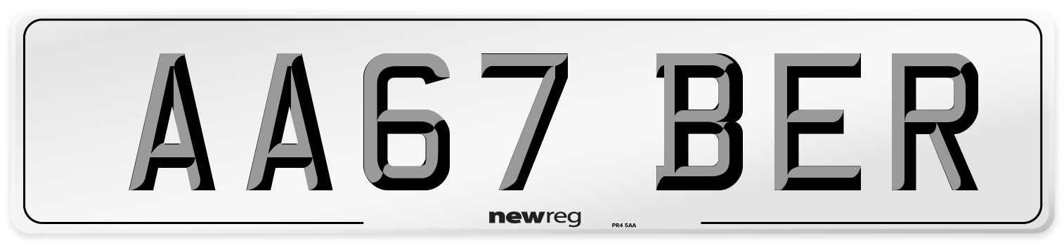 AA67 BER Number Plate from New Reg